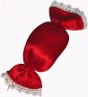 meggypiros textil szaloncukor
