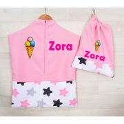 Teljes óvodai szett egyedi névvel és jellel  /rózsaszín+csillagos/ AJÁNDÉK táskával A KÉSZLET EREJÉIG! - ELFOGYOTT 