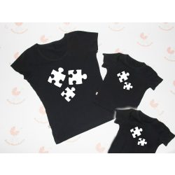 Anya két gyerek póló szett -puzzle 