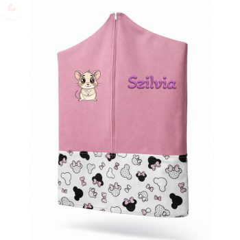   Rózsaszín masnis-egeres ovis zsák kislánynak egyedi névvel és jellel