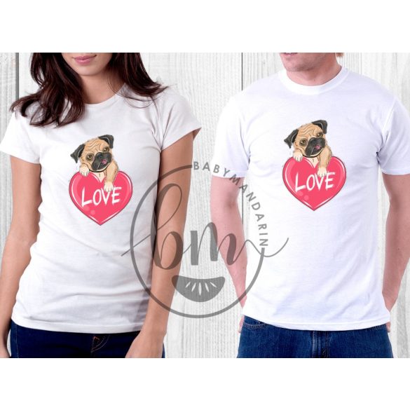 Szerelmespár póló szett (kutya) Valentin napi póló szett 