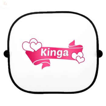 Autós napellenző egyedi névvel Szalag szívecskékkel