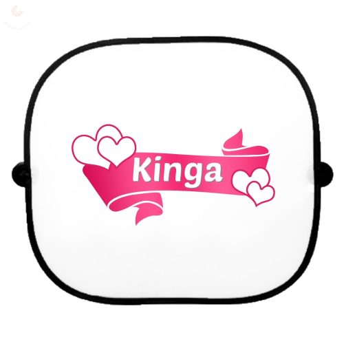 Autós napellenző egyedi névvel Szalag szívecskékkel