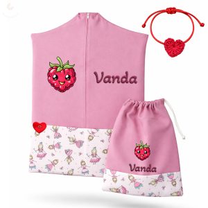 Királykisasszonyos, rózsaszín ovis zsák & tornazsák szett egyedi névvel és jellel + ajándék szeretetküldővel