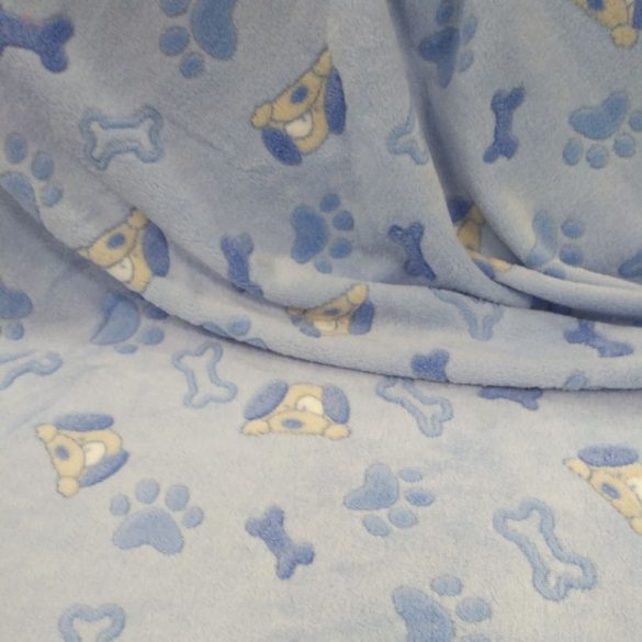 Wellsoft pihe-puha téli baba takaró  - kék kutyusos, csontokkal