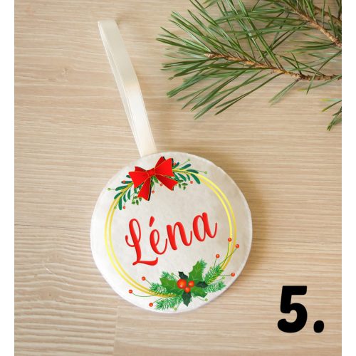 Egyedi neves karácsonyfa dísz, filc fenyőfa dísz névvel, BÁRMILYEN névvel kérhető