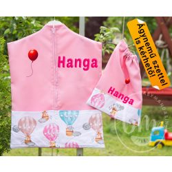   Ovis zsák és torna zsák bármilyen névvel és jellel,  neves oviszsák   /rózsaszín+hőlégballonos/  AJÁNDÉK SZERETETKÜLDŐVEL