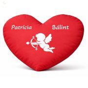 Világító (fluoreszkáló) egyedi neves szív párna Valentin-napra