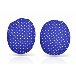   Kék, pöttyös kézmelegítő zsebpárna búzával és kölessel töltve (kettő a két zsebbe - a kettő ára ennyi)