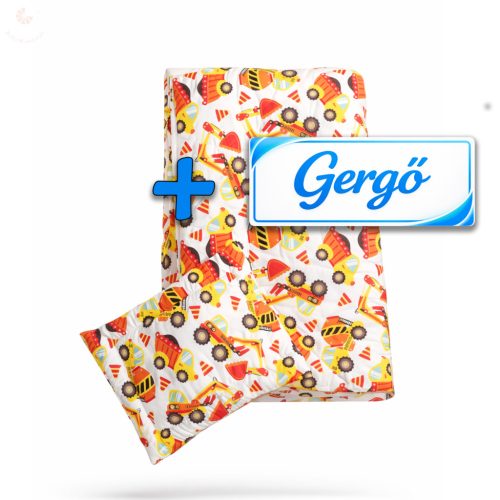 Saját névvel is kérhető, dömperes gyerekágynemű szett (takaró + párna)