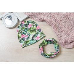   Tavaszi és őszi , átmeneti pamut sapka és csősál szett LÁNYOS