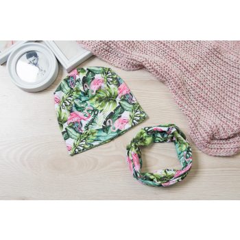   Tavaszi és őszi , átmeneti pamut sapka és csősál szett LÁNYOS