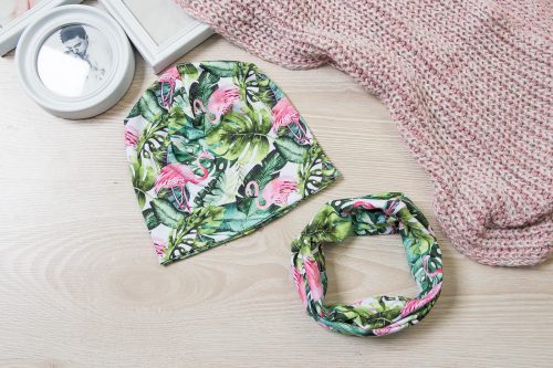 Tavaszi és őszi , átmeneti pamut sapka és csősál szett LÁNYOS