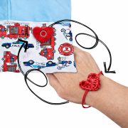 Kék alapon sárga dömperes-betonkeverős ovis zsák & tornazsák szett egyedi névvel és jellel + ajándék szeretetküldővel