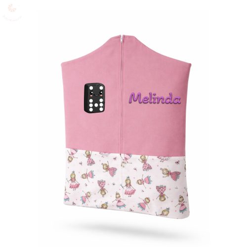 Rózsaszín, királykisasszonyos ovis zsák kislánynak egyedi névvel és jellel