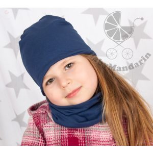 Sötétkék átmeneti Sapka körsál szett OVIS méret - KÉSZLETRŐL