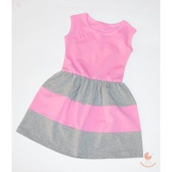 Gyerek ruha, baba ruha (rózsaszín-szürke)