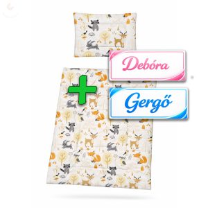 Őszi állatkás gyerekágynemű szett (takaró + párna)