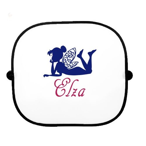 Autós napellenző egyedi névvel Fekvő tündér