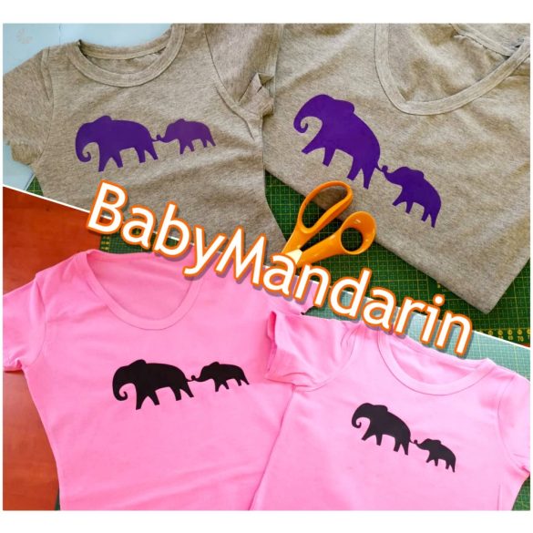 Anya-gyerek póló szett - elefántos