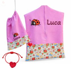  Ovis zsák és torna zsák bármilyen névvel és/vagy jellel   /rózsaszín+macis/ AJÁNDÉK SZERETETKÜLDŐVEL