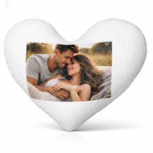 Szív alakú fotós párna szerelmespároknak Valentin-napra