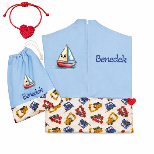 Targoncás-darus ovis zsák szett egyedi névvel és jellel + ajándék szeretetküldővel