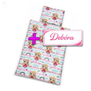 Saját névvel is kérhető, királylányos/hercegnős gyerekágynemű szett (takaró + párna)