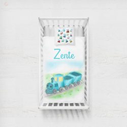 Egyedi pihe-puha NEVES takaró- vonatos- KÉT MÉRETBEN