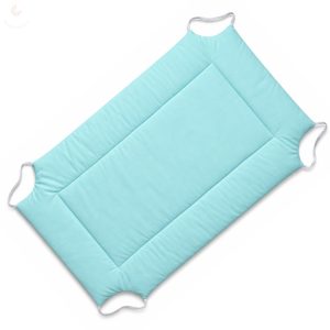 Ovis pamut derékalj sarkán gumival óvodai fektetőre (halványzöld, bélelt, körbetűzött)