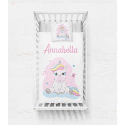 Egyedi pihe-puha NEVES takaró - unikornis- KÉT MÉRETBEN