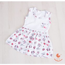 Gyermek ruha - fehér csajos szoknyarésszel