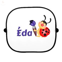 Autós napellenző egyedi névvel Katica ecsettel