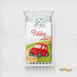   Egyedi pihe-puha NEVES takaró - piros autós- KÉT MÉRETBEN