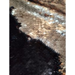 Simogatós flitteres anyag, textil púder/fekete