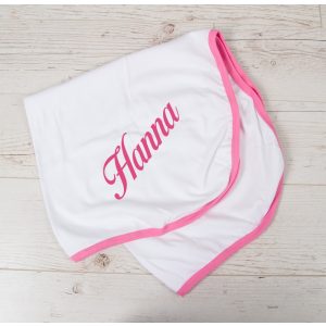 Egyszínű  pamut nyári takaró, színes szegős pamut takaró - NÉVVEL vagy bármilyen felirattal