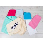 Egyszínű  pamut nyári takaró, színes szegős pamut takaró - NÉVVEL vagy bármilyen felirattal