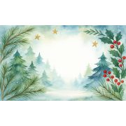 Téli tájas, EGYEDI NEVES vagy feliratos karácsonyi fém ajándékdoboz