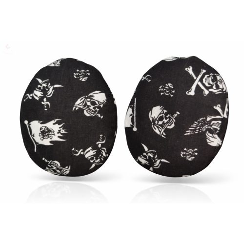 Kalózos-koponyás kézmelegítő zsebpárna búzával és kölessel töltve (kettő a két zsebbe - a kettő ára ennyi)