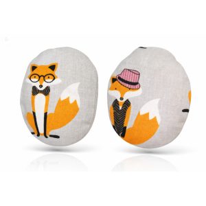 Kalapos-szemüveges rókás kézmelegítő zsebpárna búzával és kölessel töltve (kettő a két zsebbe - a kettő ára ennyi)