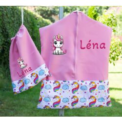    Ovis zsák és torna zsák bármilyen névvel és/vagy jellel   /rózsaszín+szivárványos unikornis/ AJÁNDÉK SZERETETKÜLDŐVEL