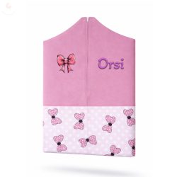   Rózsaszín-pöttyös masnis ovis zsák kislánynak egyedi névvel és jellel