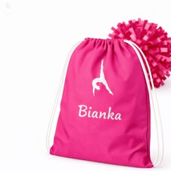   Pompom táska (pompom hátizsák, táncos táska) egyedi névvel, logóval (pink)