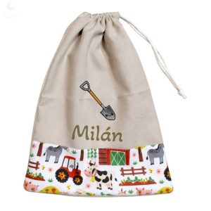 Drapp, farmos uniszex tornazsák egyedi névvel és jellel