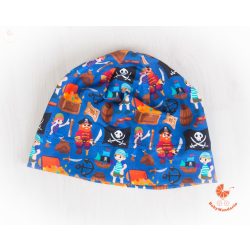 Kék kalózos  átmeneti sapka  -Ovis méret- KÉSZLETRŐL