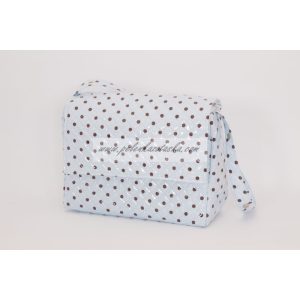 Plasztik pelenkázótáska - Kék, barna pöttyökkel