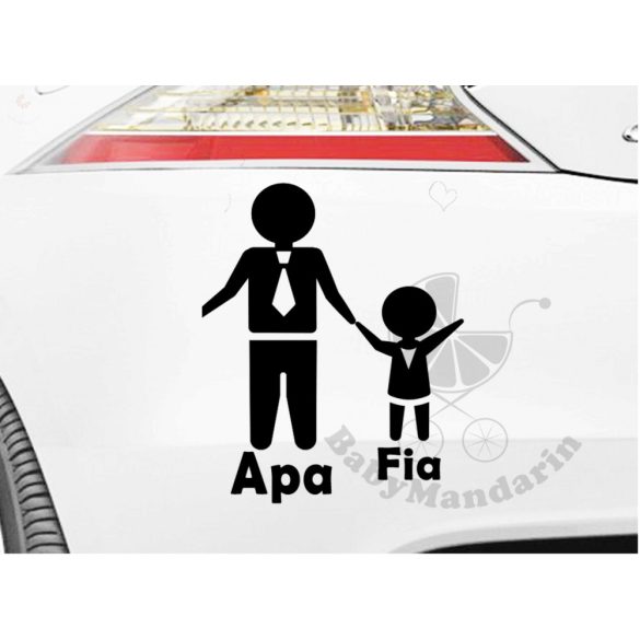 Autó matrica EGYEDI névvel kedves grafikával APA FIA