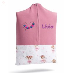   Rózsaszín, balerinás ovis zsák kislánynak egyedi névvel és jellel