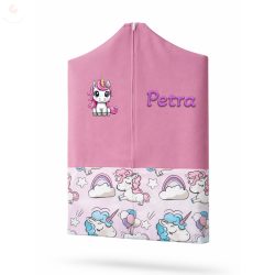   Rózsaszín, unikornisos ovis zsák kislánynak egyedi névvel és jellel