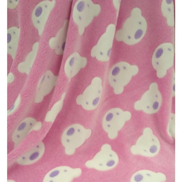Wellsoft pihe-puha téli baba takaró  - rózsaszín macis